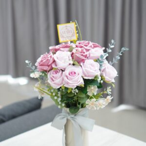 ช่อดอกไม้เทียม A16 ในแจกันเซรามิค Nano Florist