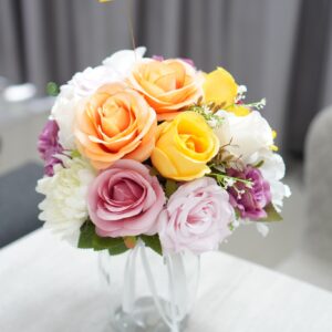 ช่อดอกไม้เทียม A4 ในแจกันแก้ว Nano Florist
