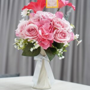 ช่อดอกไม้เทียม A7 ในแจกันเซรามิค Nano Florist